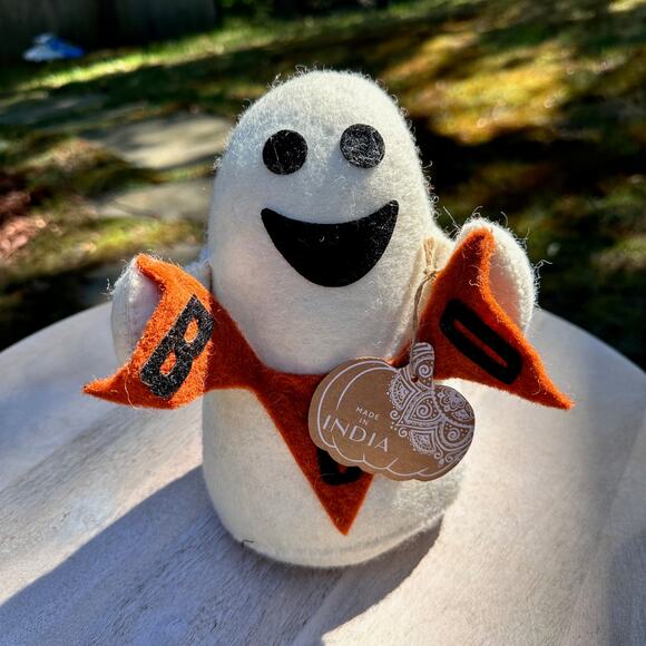 Unknown Other - Halloween Smiling Ghost With Boo Banner Weighted Bottom Decoration Doorstop New